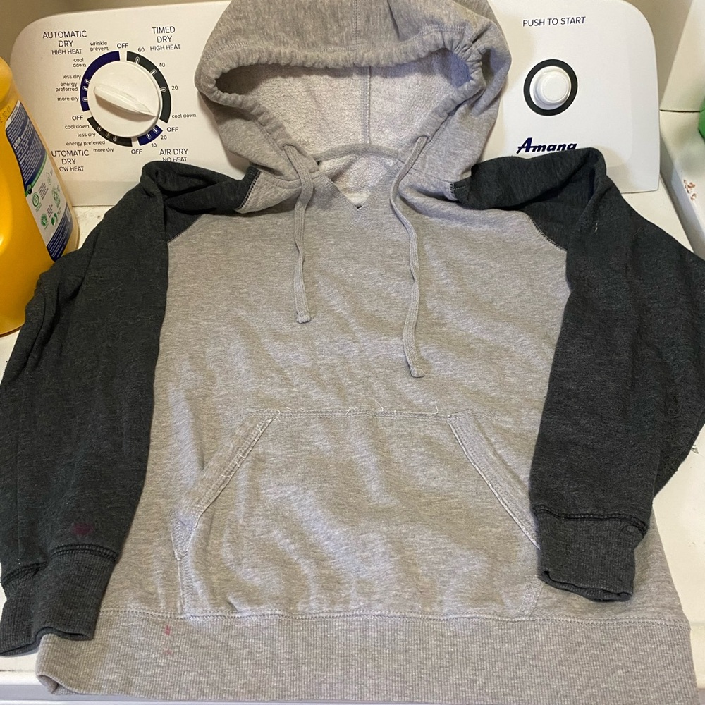 Dark grey and light grey hoodie